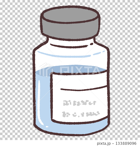 ワクチンの瓶手描きイラスト 133889096