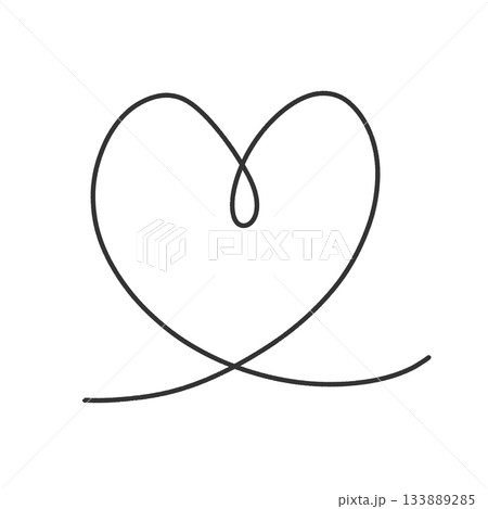 落書きのようなラフな手描きのハートイラスト 133889285