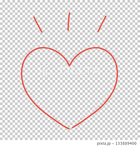 Roughly hand-drawn red heart illustration like a doodle Roughly hand-drawn red heart illustration like a doodle 133889400