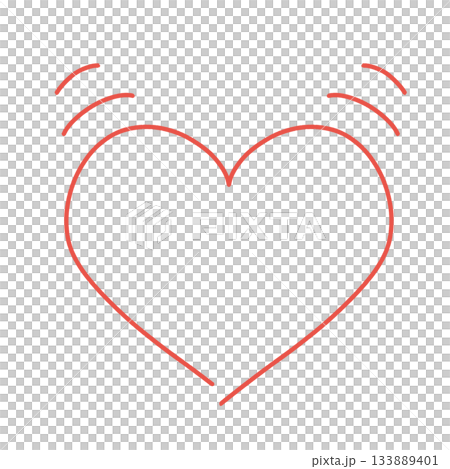 Roughly hand-drawn red heart illustration like a doodle Roughly hand-drawn red heart illustration like a doodle 133889401