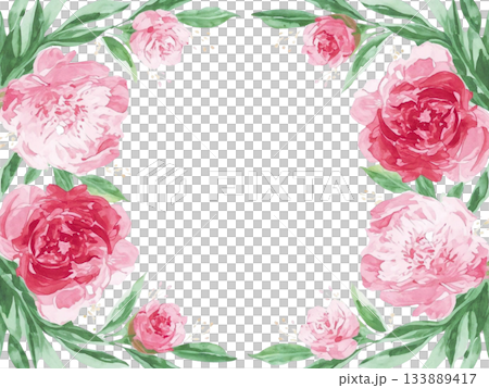 Chic Peony Flower Art Frame 133889417