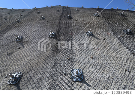 防災工事　法面保護工事の完成現場風景 133889498