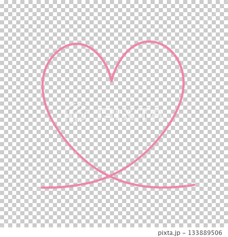 粉紅色的手繪愛心圖案，像塗鴉一樣 133889506