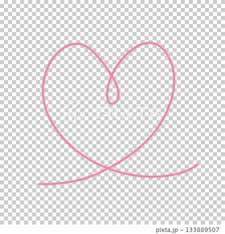 粉紅色的手繪愛心圖案，像塗鴉一樣 133889507