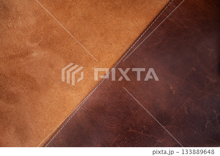 Brown and Tan Distressed Leather Surface Texture 133889648