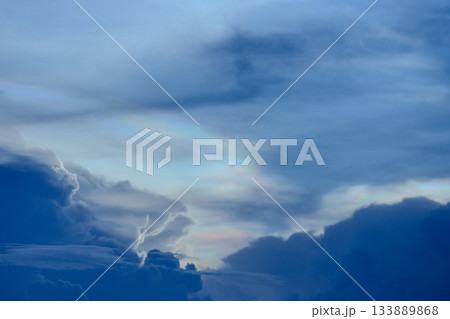 The cloud has rainbow colors. 133889868