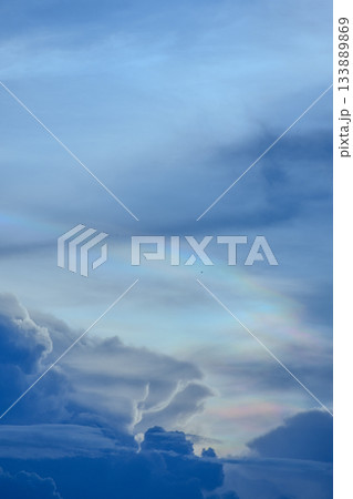 The cloud has rainbow colors. 133889869