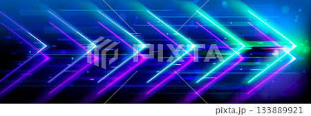 Neon arrow boost speed lines on digital bg Neon arrow boost speed lines on digital bg 133889921