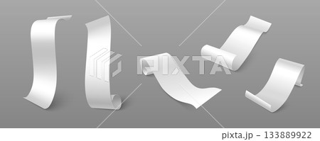 Long paper bill mockup in 3D realistic style Long paper bill mockup in 3D realistic style 133889922