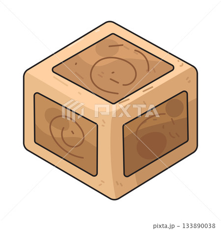 illustration of Wood Block 133890038