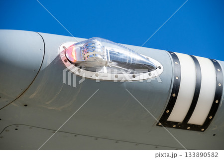 Navigation and position light on aircraft wing section Navigation and position light on aircraft wing section 133890582