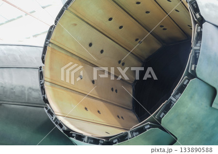 Afterburner liner interior on twin engine fighter Afterburner liner interior on twin engine fighter 133890588