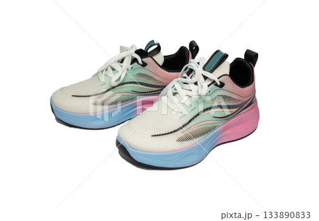 brandnew sneakers on white background 133890833