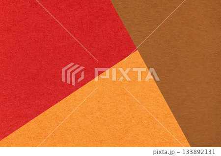 Geometric red, brown and orange texture paper background for presentation, banner, template with copy space 133892131
