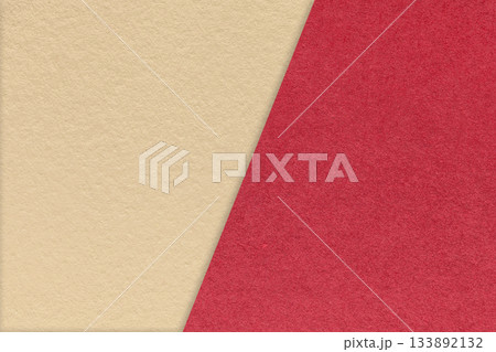 Texture red, beige paper background, half two colors. Geometric template for banner, presentation with copy space 133892132