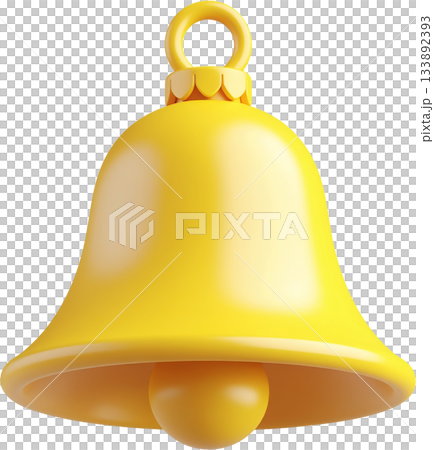 Shiny Gold Christmas Bell 3D Icon Shiny Gold Christmas Bell 3D Icon 133892393