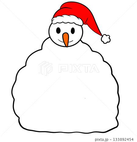snowman with santa hat snowman with santa hat 133892454
