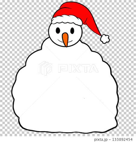 snowman with santa hat snowman with santa hat 133892454