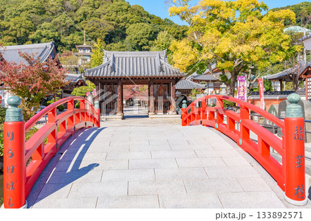 秋の神戸・須磨寺の龍華橋と仁王門 秋の神戸・須磨寺の龍華橋と仁王門 133892571