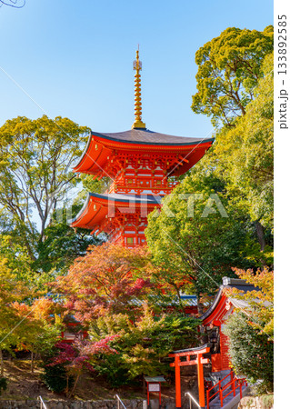 秋の神戸・須磨寺の三重塔 133892585