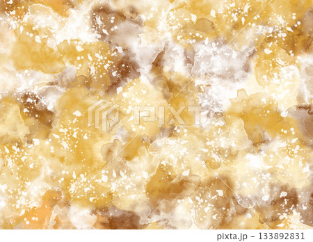 Soft Yellow Cream Marble Watercolor Texture with White Splatter Effect for Elegant Creative Designs 133892831