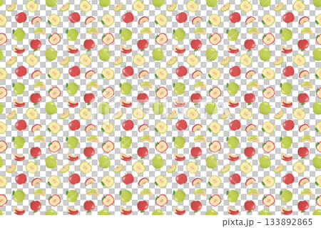 Watercolor seamless pattern of apples and green apples. Background material. Fruit illustration. Design material. 133892865