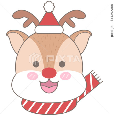 Hand drawn cute Christmas Reindeer character Hand drawn cute Christmas Reindeer character 133892866