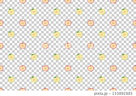 Watercolor seamless pattern of apples and green apples. Background material. Fruit illustration. Design material. 133892885