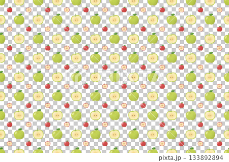 Watercolor seamless pattern of apples and green apples. Background material. Fruit illustration. Design material. 133892894