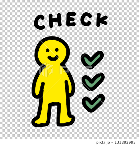 Person checking checklist | Hand-drawn illustration icon 133892995