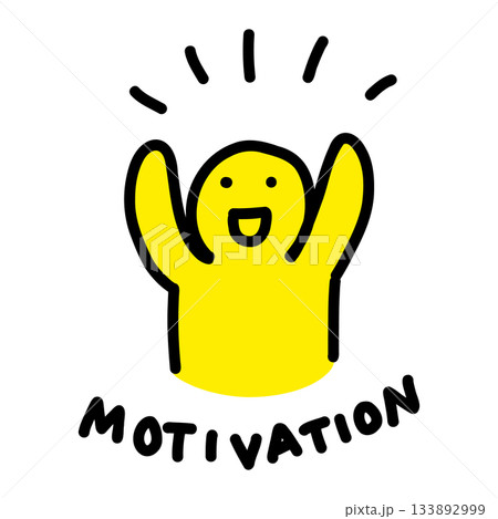モチベーションの高い人｜手描きのイラストアイコン 133892999