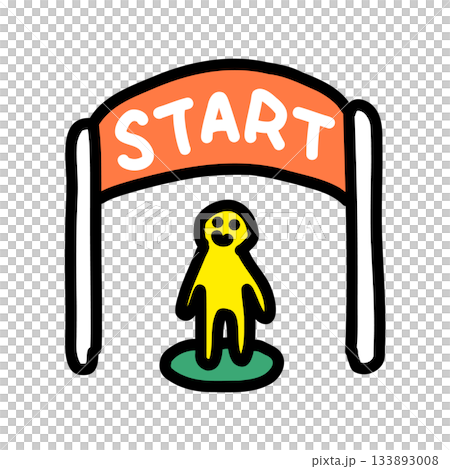 スタートラインに立つ人|手描きのイラストアイコン スタートラインに立つ人|手描きのイラストアイコン 133893008