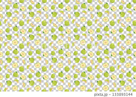 青りんご 水彩シームレスパターン 背景素材 フルーツ イラスト デザイン素材 133893144