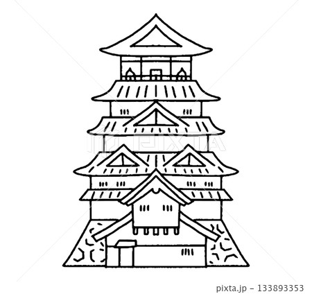 広島城の手描きイラスト 133893353