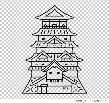 広島城の手描きイラスト 133893353