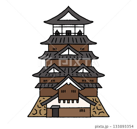 広島城の手描きイラスト 133893354