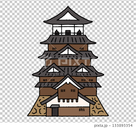 広島城の手描きイラスト 133893354