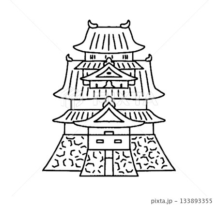 松江城の手描きイラスト 133893355