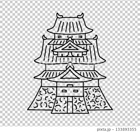 松江城の手描きイラスト 133893355