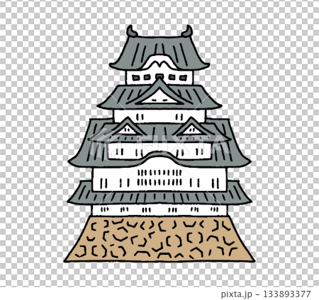 姬路城手繪插圖 133893377