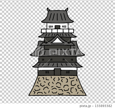 手繪中津城插圖 133893382