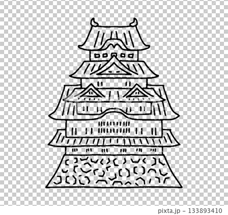 姬路城手繪插圖 133893410