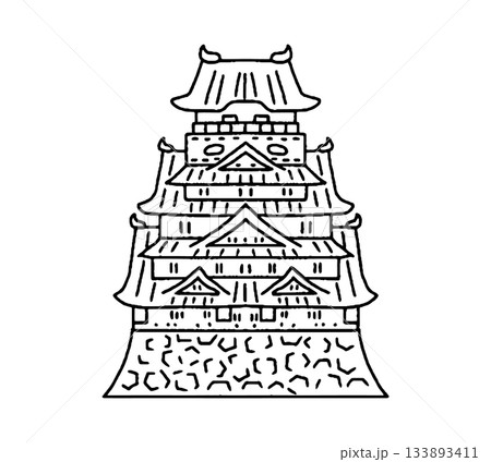 大阪城の手描きイラスト 133893411