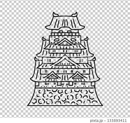 大阪城の手描きイラスト 133893411