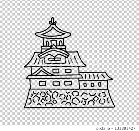 富山城の手描きイラスト 富山城の手描きイラスト 133893427