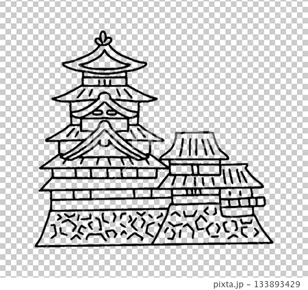 松本城手繪插圖 松本城手繪插圖 133893429