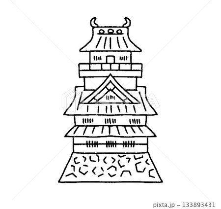 岐阜城の手描きイラスト 133893431