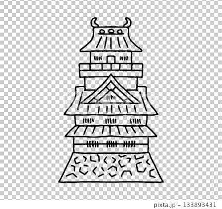 岐阜城の手描きイラスト 133893431
