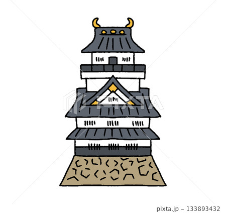 岐阜城の手描きイラスト 岐阜城の手描きイラスト 133893432