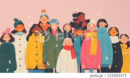 ダイバーシティ＆インクルージョン（多様性と包摂性）（シンプルな色使い）（POPな表現）